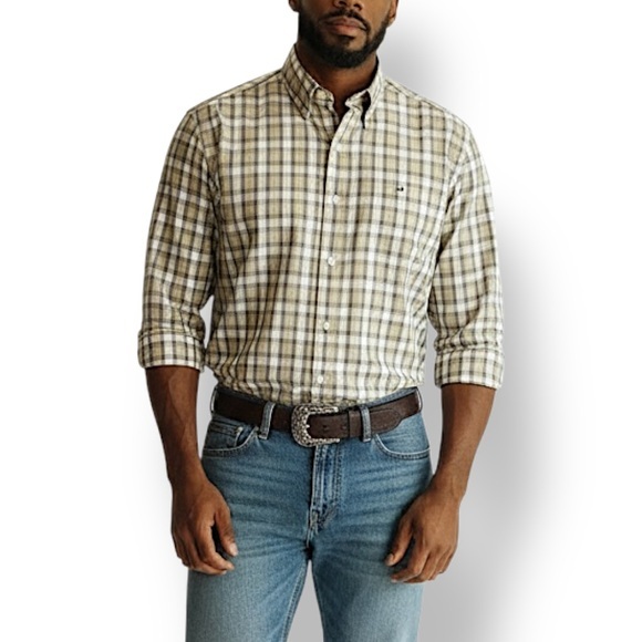 Van Heusen Other - 4/$20 Van Heusen Wrinkle Free Plaid Button-Down Shirt L 16–16 1/2